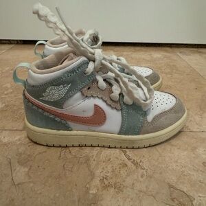 Nike Air Jordan Blue and Pink Sneakers Classic Low-Top Design